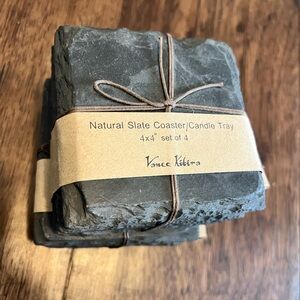 Purchased from Anthropologie: 8 in total Natural Slate Coaster Set - Black